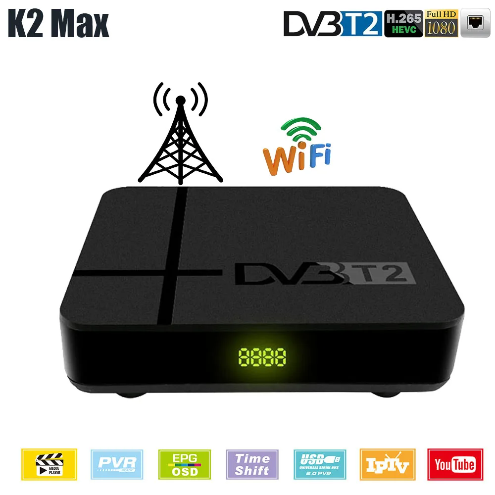 K2 Max DVB-T2 TV Tuner Support IPTV H.265 RJ45 Network Terrestrial TV Receiver Full HD Digital DVB T2 Set Top Box
K2 Max DVB-T2 TV Tuner Support IPTV H.265 RJ45 Network Terrestrial TV Receiver Full HD Digital DVB T2 Set Top Box