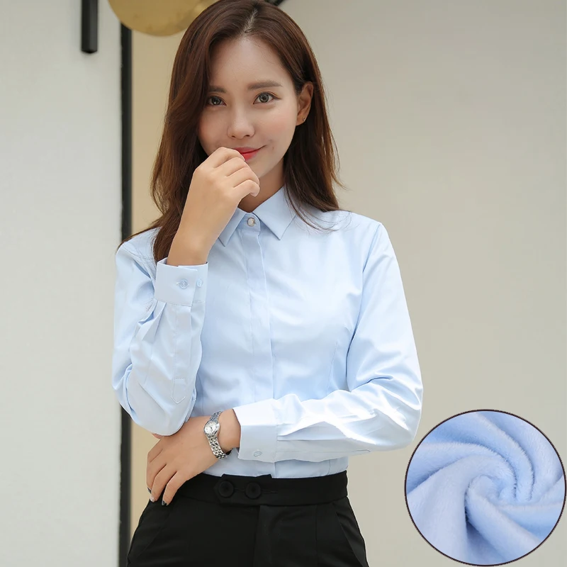 Winter Women thick warm blouse long sleeve work shirts solid color social white blue color Formal blouses Tops Plus Size
Winter Women thick warm blouse long sleeve work shirts solid color social white blue color Formal blouses Tops Plus Size