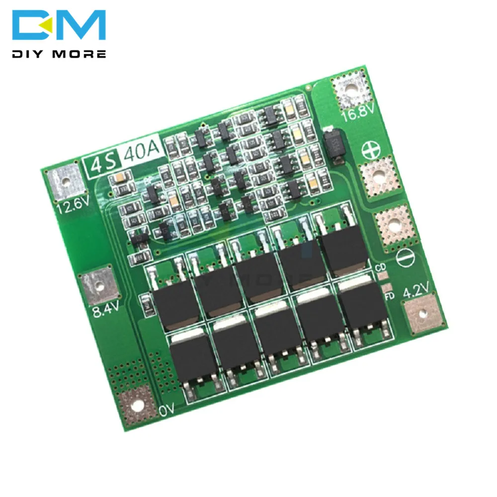 4S 40A Li-ion Lithium Battery Protection Board 18650 Charger PCB BMS For Drill Motor 14.8V 16.8V Enhance Diy Electronic Module
4S 40A Li-ion Lithium Battery Protection Board 18650 Charger PCB BMS For Drill Motor 14.8V 16.8V Enhance Diy Electronic Module