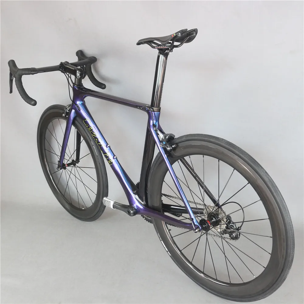 Clearance 2019 new chameleon paint complete bicycle Carbon Fiber 700c road  bicycle  20 Speed complete Bicicleta  adopted SHIMAO brake-470 11