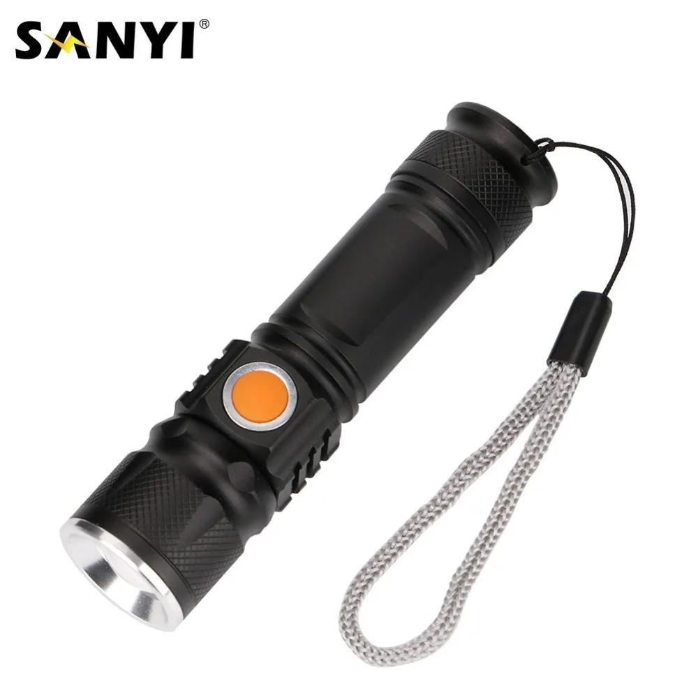 

Bright 3 Modes XML T6 3800LM Built-in 18650 USB Rechargeable Flashlight Portable Lantern Waterproof Torch Zoomable Flash Light
