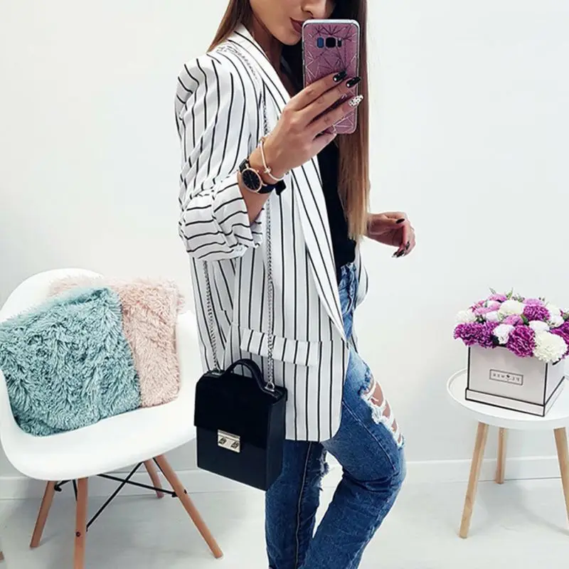 2018 Casual Blazers Spring Slim Fit Women Formal Jackets Office Work Open Front Notched Ladies Blazer Coat
2018 Casual Blazers Spring Slim Fit Women Formal Jackets Office Work Open Front Notched Ladies Blazer Coat