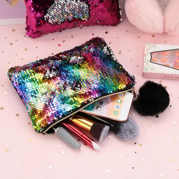 Women Glitter Sequins Cosmetic Bag Fashion Cute Girl Plush Ball Makeup Bag Lady Clutch Handbags Lady's Travel Organizer Handbags
Women Glitter Sequins Cosmetic Bag Fashion Cute Girl Plush Ball Makeup Bag Lady Clutch Handbags Lady's Travel Organizer Handbags