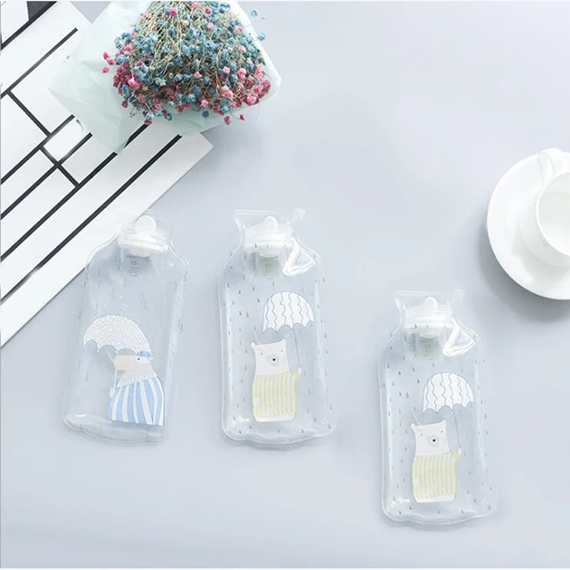 Мультяшная Теплая бутылка для воды Милая Мини Прозрачная Kawaii модная шикарная