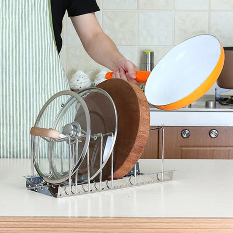 Drainage Stainless steel pan pot storage rack adjustable size spoon holder shelf pot clip spoon rest for kitchen accessories
Drainage Stainless steel pan pot storage rack adjustable size spoon holder shelf pot clip spoon rest for kitchen accessories