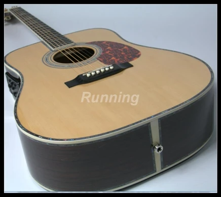 

Top Quality Acoustic Guitar Solid Spruce Dovetail Vertebral Joint Bone Nut&Saddles Abalone Inlay Rosewood Back&side Ebony Finger
