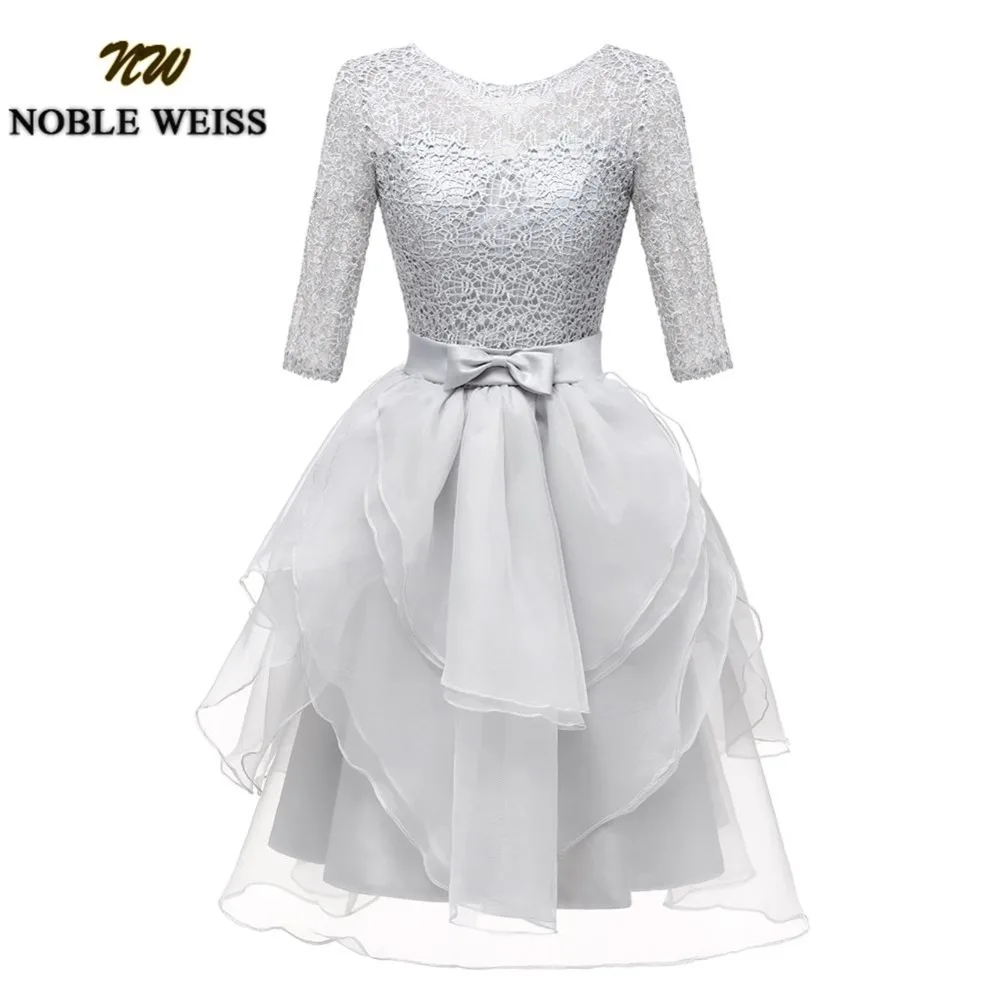 NOBLE WEISS Mini Short Lace Prom Dress Customized Slivery Scoop Organza Wedding Party Gown Dresses With Three Quarter Sleeves
NOBLE WEISS Mini Short Lace Prom Dress Customized Slivery Scoop Organza Wedding Party Gown Dresses With Three Quarter Sleeves