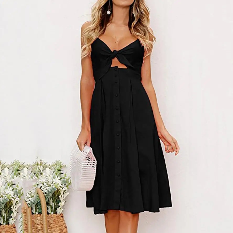 Sexy Backless Midi Skater Dress Womens Holiday Bowknot Lace Up Ladies Summer Beach Buttons Party Dress Ladies Vestidos
Sexy Backless Midi Skater Dress Womens Holiday Bowknot Lace Up Ladies Summer Beach Buttons Party Dress Ladies Vestidos