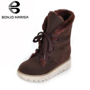 BONJOMARISA 2020 Winter Big Size 32-43 Warm Women Ankle Snow Boots lace-up Rubber Flat Platform Boots Casual Wedges Shoes Woman
BONJOMARISA 2020 Winter Big Size 32-43 Warm Women Ankle Snow Boots lace-up Rubber Flat Platform Boots Casual Wedges Shoes Woman