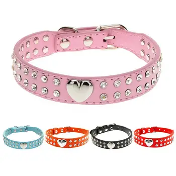 2 Rows Bling Rhinestone Puppy Dog Collar Pink Color Cat Necklace Bling Heart Studded For chihuahua Small to Medium Dogs
2 Rows Bling Rhinestone Puppy Dog Collar Pink Color Cat Necklace Bling Heart Studded For chihuahua Small to Medium Dogs