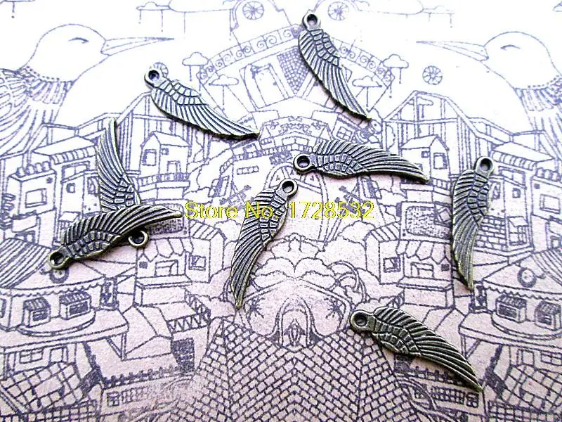 80pcs--Angel Wings Charms, Antique bronze 2 Sided Mini angel wing charm pendants 17x5mm
80pcs--Angel Wings Charms, Antique bronze 2 Sided Mini angel wing charm pendants 17x5mm