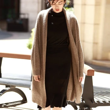 2019 New Thick Bat Wool Cardigan Women's Autumn and Winter Long Paragraph Lazy Loose Large Size Knitted Sweater Coat
2019 New Thick Bat Wool Cardigan Women's Autumn and Winter Long Paragraph Lazy Loose Large Size Knitted Sweater Coat