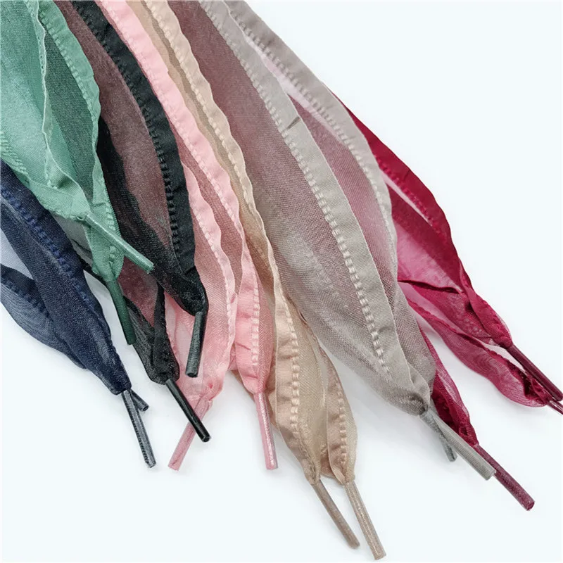 New 7 Color 4 cm Width Satin Silk Ribbon Shoelaces 80/100/120 cm Length Sport Shoes lace lotus leaf edge shoelace princess
New 7 Color 4 cm Width Satin Silk Ribbon Shoelaces 80/100/120 cm Length Sport Shoes lace lotus leaf edge shoelace princess