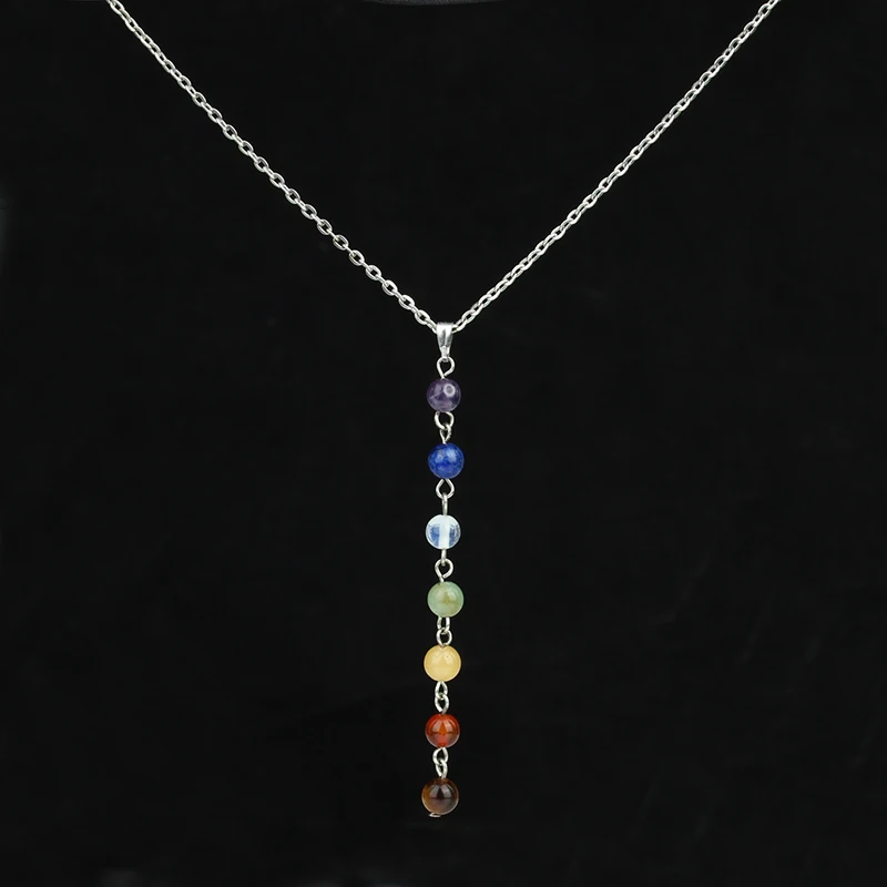 7 Rainbow Reiki Chakra Pendants Purple Bulk Opal Round Beads Natural Stone Necklaces Silver Chain Collier Femme Girls Jewelry
7 Rainbow Reiki Chakra Pendants Purple Bulk Opal Round Beads Natural Stone Necklaces Silver Chain Collier Femme Girls Jewelry