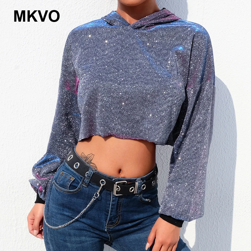 2019 Spring new women's Sexy T-shirt hooded color long sleeve loose casual nightclub bat sleeve laser Party t shirt short Top
2019 Spring new women's Sexy T-shirt hooded color long sleeve loose casual nightclub bat sleeve laser Party t shirt short Top