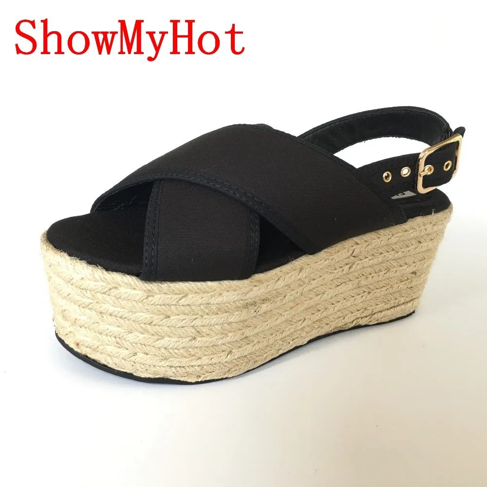 ShowMyHot Summer Thick bottom slope Vintage Round high-heeled shoes Female Sandals Wedges Platform Shoes Zapatos Mujer sandals
ShowMyHot Summer Thick bottom slope Vintage Round high-heeled shoes Female Sandals Wedges Platform Shoes Zapatos Mujer sandals