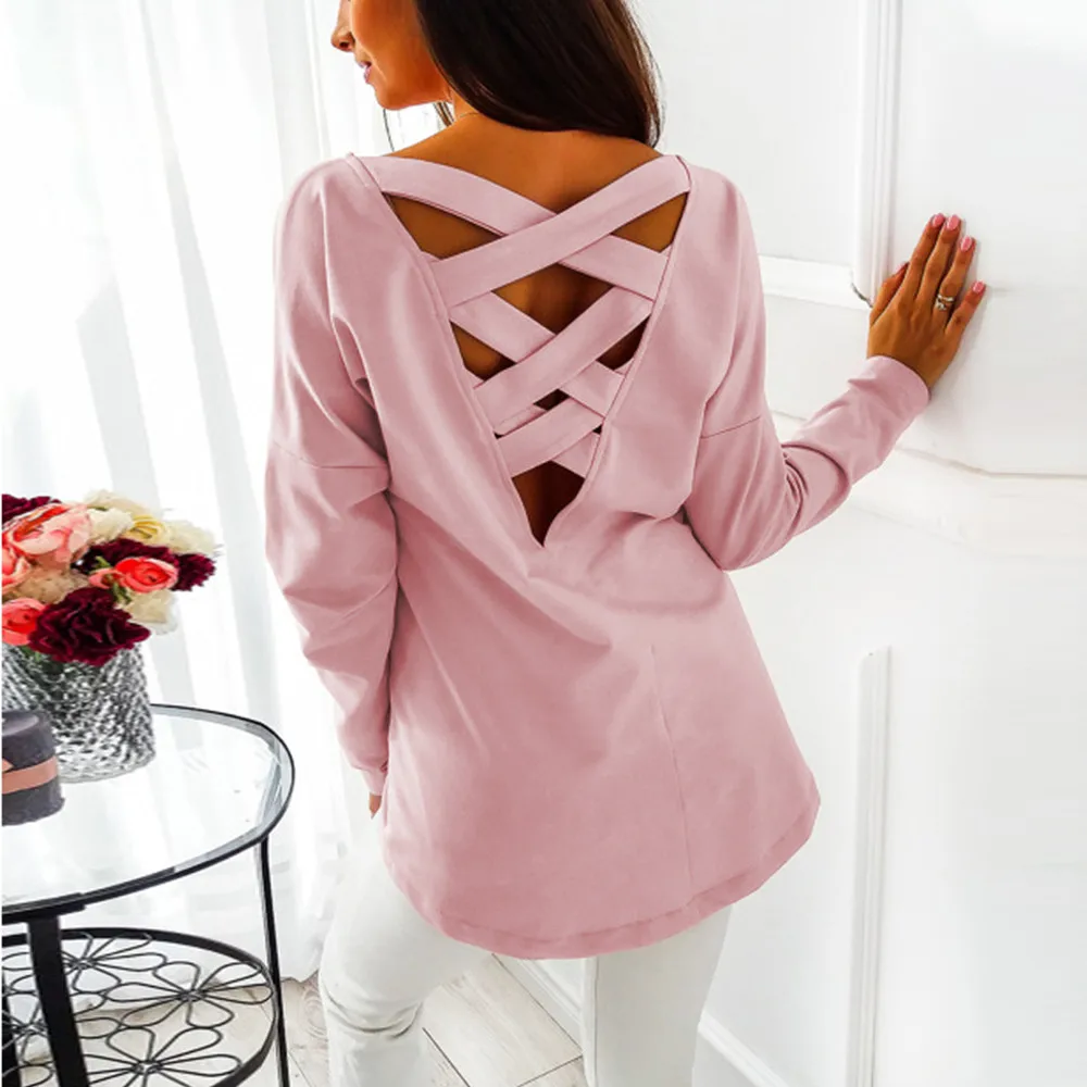 2018 Autumn Women T Shirt Solid Backless Sexy T-Shirt Casual Long Sleeve Tee Tops Pullover Plus Size
2018 Autumn Women T Shirt Solid Backless Sexy T-Shirt Casual Long Sleeve Tee Tops Pullover Plus Size