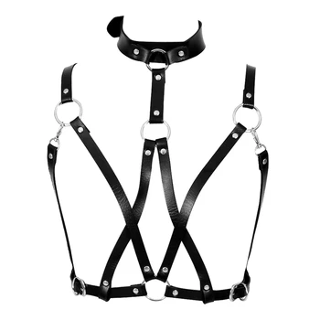 Pu Leather Harness Belt Lingerie Fetish Body Bondage Black Sexy Tops Caged Bralette Punk Goth Rave Dance Underwear for Women
Pu Leather Harness Belt Lingerie Fetish Body Bondage Black Sexy Tops Caged Bralette Punk Goth Rave Dance Underwear for Women