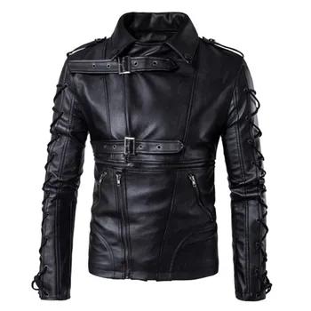 Mens Gothic Jacket Punk Turn-Down Collar Biker Faux Leather Jacket Men Motorcycle Autumn Winter Moto Clothes With Belt Male Coat
Mens Gothic Jacket Punk Turn-Down Collar Biker Faux Leather Jacket Men Motorcycle Autumn Winter Moto Clothes With Belt Male Coat