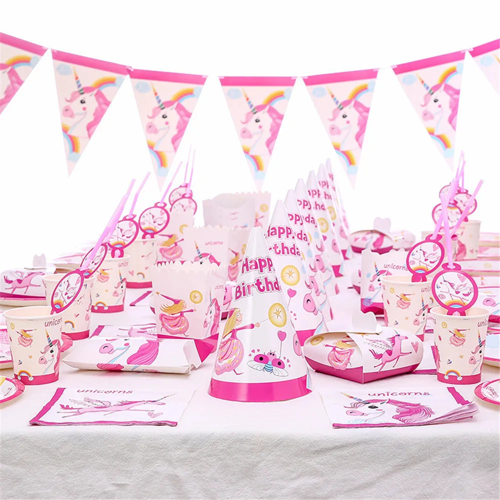 Baby Shower Pink Unicorn Theme Birthday Party Disposable Party Tableware Paper Plate Cup Flag Banner Napkins Decor Supplies,Q
Baby Shower Pink Unicorn Theme Birthday Party Disposable Party Tableware Paper Plate Cup Flag Banner Napkins Decor Supplies,Q