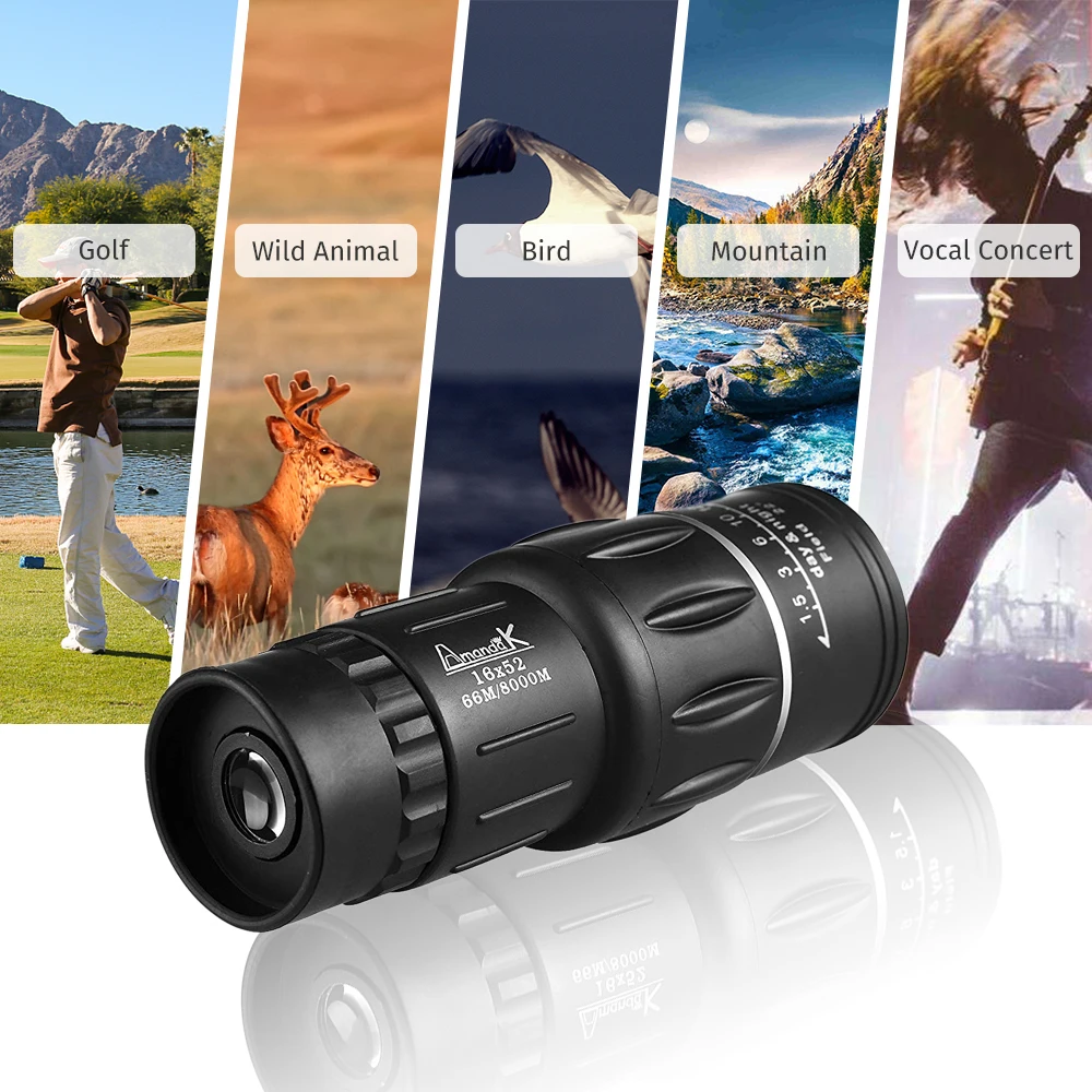 GeerTop Professional Waterproof 16x52 Monocular Hunting Zoom Telescope Focuser Portable Pocket Size Night Vision for Outdoor
GeerTop Professional Waterproof 16x52 Monocular Hunting Zoom Telescope Focuser Portable Pocket Size Night Vision for Outdoor