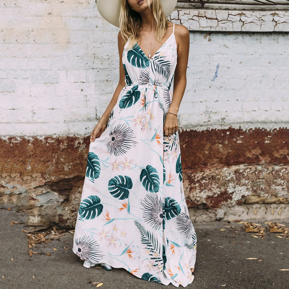 Women Beach Dress Causal Floral Printed Bohemia Maxi Dresses Summer Deep V Neck Sexy Sundress
Women Beach Dress Causal Floral Printed Bohemia Maxi Dresses Summer Deep V Neck Sexy Sundress