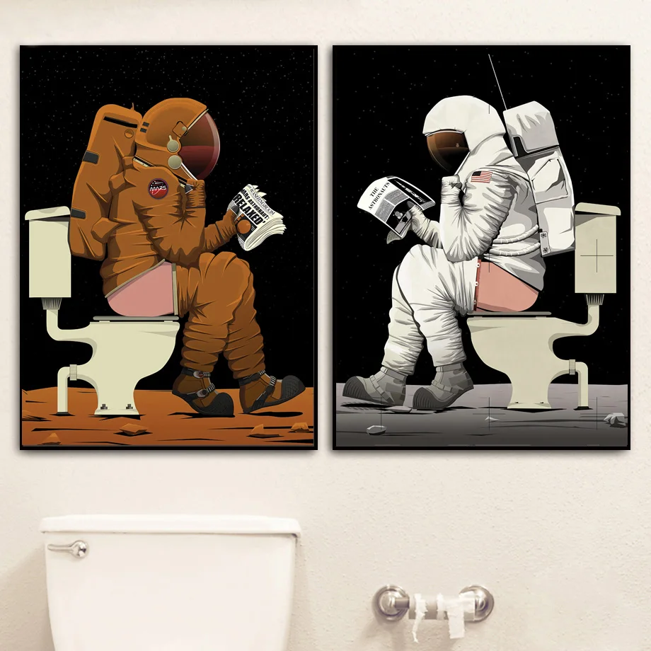 Cartoon Astronaut Funny Toilet Bathroom Wall Art Canvas Painting Nordic Posters And Prints Wall Pictures For Living Room Decor
Cartoon Astronaut Funny Toilet Bathroom Wall Art Canvas Painting Nordic Posters And Prints Wall Pictures For Living Room Decor
