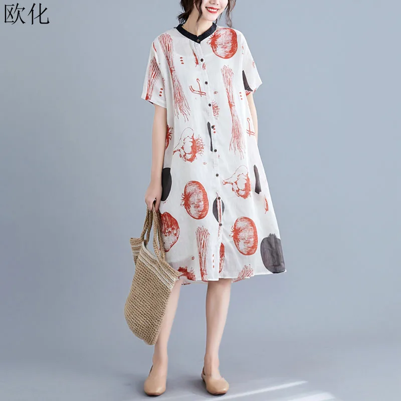 2019 Summer Short Sleeve Abstract Print Dress Shirt Women Vintage Long White Blouse Big Size Cotton Loose Big Size Sundress 4XL
2019 Summer Short Sleeve Abstract Print Dress Shirt Women Vintage Long White Blouse Big Size Cotton Loose Big Size Sundress 4XL
