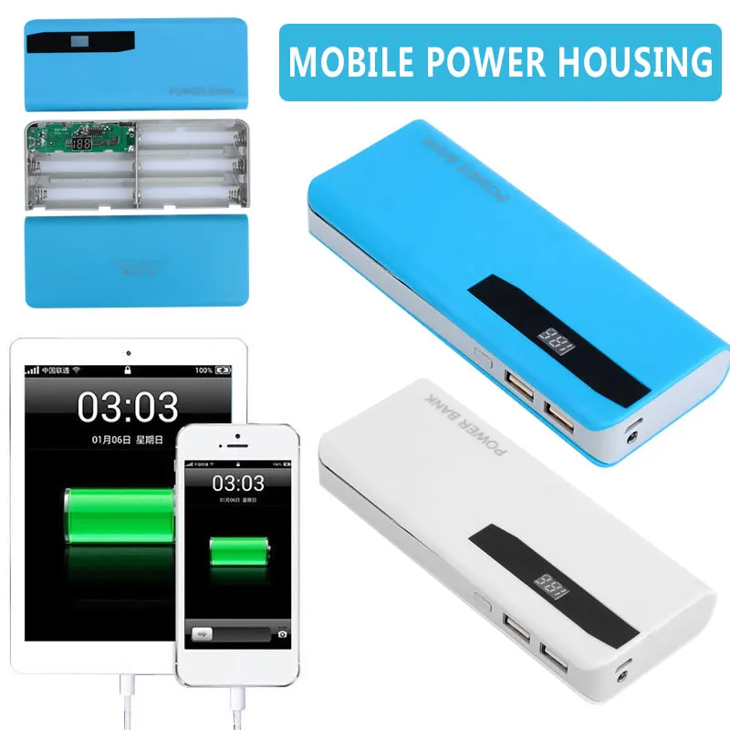 Universal 5V 2A 2 USB Ports Power Bank Case Kit DIY 5 *18650 Battery Charger Box with LED Light
Universal 5V 2A 2 USB Ports Power Bank Case Kit DIY 5 *18650 Battery Charger Box with LED Light