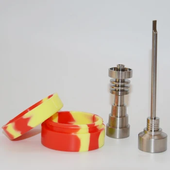 10mm&14mm&18mm Adjustable Titanium Nail Tool Set Glass Bong Domeless GR2 Titanium Nail with Carb Cap Dabber Tool Silicone Jar
10mm&14mm&18mm Adjustable Titanium Nail Tool Set Glass Bong Domeless GR2 Titanium Nail with Carb Cap Dabber Tool Silicone Jar