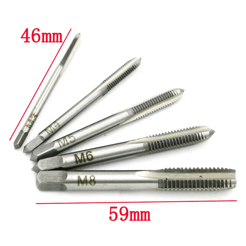 1Set /5pcs Machine Screw Metric Thread Plug Taps Set Electric Tool Accessories Drill M3 M4 M5 M6 M8