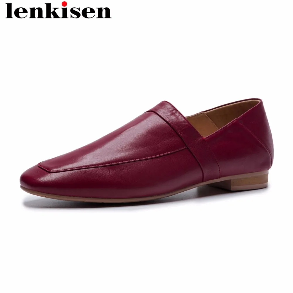 Lenkisen european style low heels full grain leather retro square toe solid slip on comfortable lazy women shallow pumps L27
Lenkisen european style low heels full grain leather retro square toe solid slip on comfortable lazy women shallow pumps L27