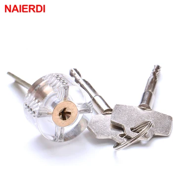 

NAIERDI Practice Transparent Lock Pick Visible Training Skill Cutaway Inside Copper Padlock Tool For Locksmith Supplier Hardware