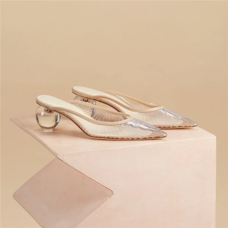 2019 Clear PVC Mules Women Crystal Ball Heels Pointed Toe Summer Shoes Strange Style Heel Mules Shoes Woman
2019 Clear PVC Mules Women Crystal Ball Heels Pointed Toe Summer Shoes Strange Style Heel Mules Shoes Woman