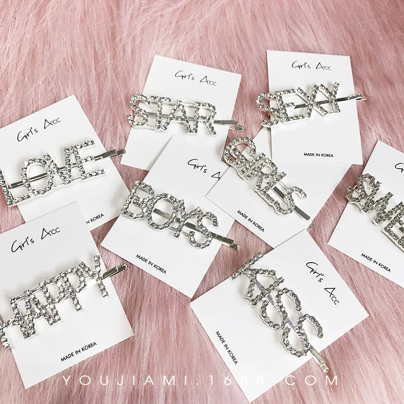 2019 New Rhinestone Letter Hairpin Silver Diamond Clip For Women Metal Side Bangs Headwear Hair Clip Girls Hair Accessories
2019 New Rhinestone Letter Hairpin Silver Diamond Clip For Women Metal Side Bangs Headwear Hair Clip Girls Hair Accessories