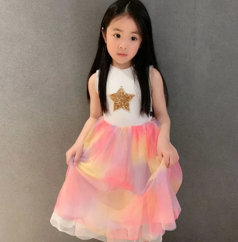 Glitter Rainbow Dress for Girls Sequins Star Sleeveless Holiday Birthday Dress Children Clothing 2-8T SK003
Glitter Rainbow Dress for Girls Sequins Star Sleeveless Holiday Birthday Dress Children Clothing 2-8T SK003