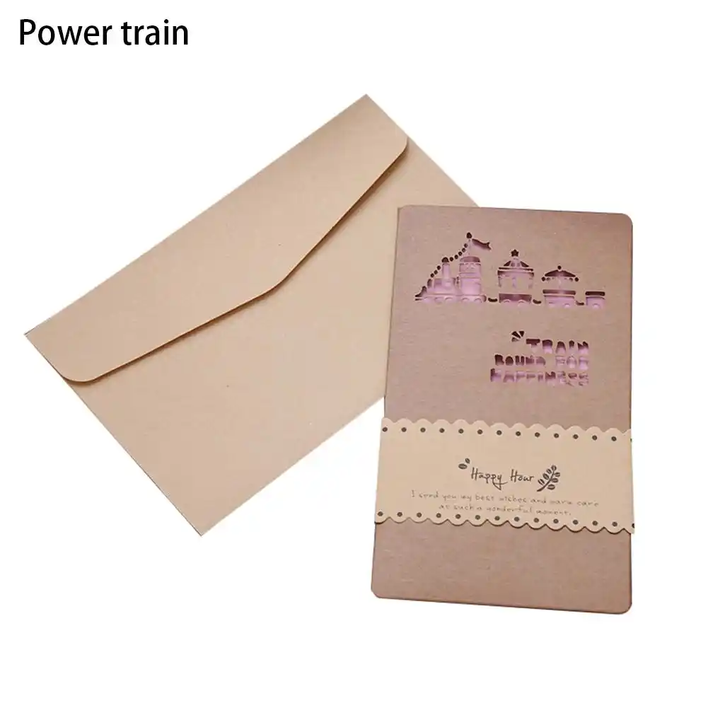 hollow retro folded card mid-autumn thanksgiving christmas
