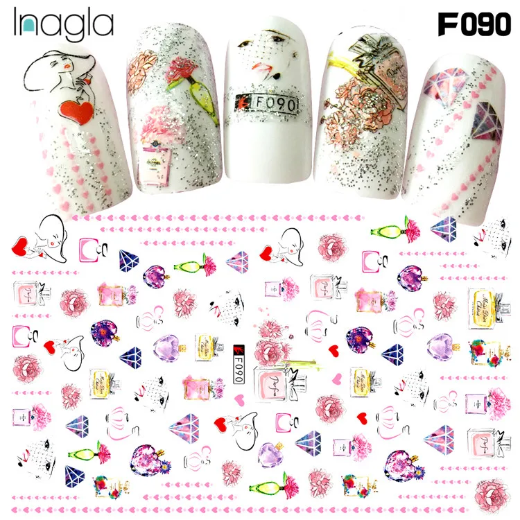Inagla 1pcs Nail Sticker Butterfly Flower Water Transfer Decal Sliders for Art Decoration Manicure Wraps Tools Tip | Красота и