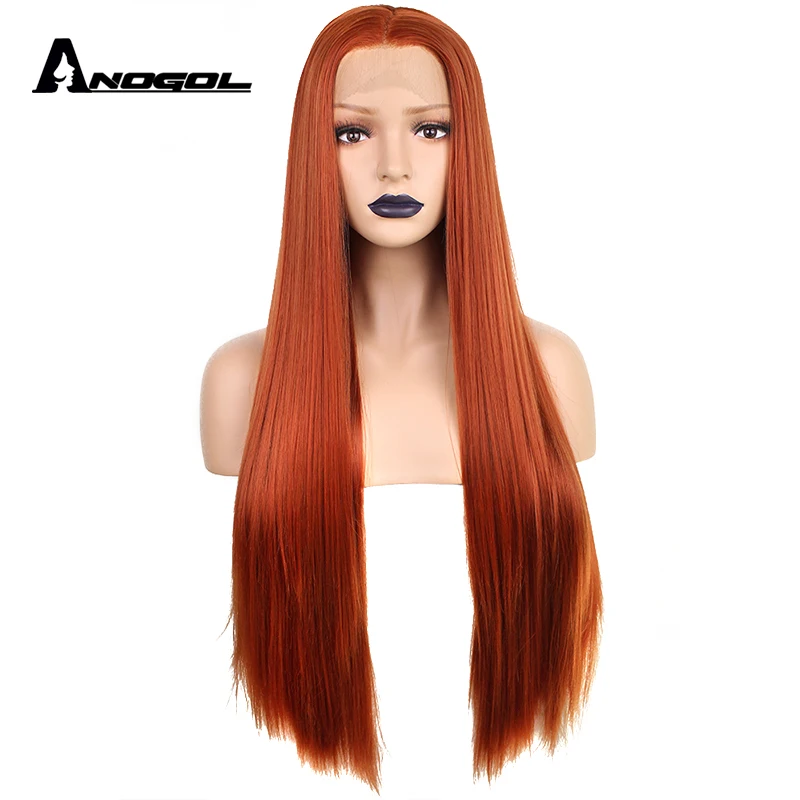Anogol Copper Red High Temperature Fiber Natural Long Straight Middle Part Orange Synthetic Lace Front Wigs For White Women
Anogol Copper Red High Temperature Fiber Natural Long Straight Middle Part Orange Synthetic Lace Front Wigs For White Women