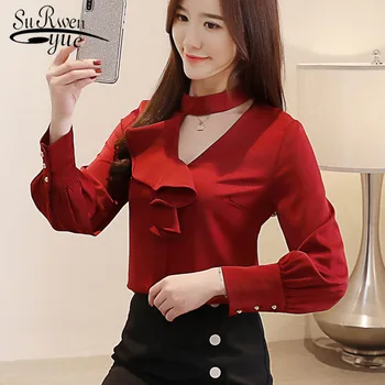 2019 spring fashion long-sleeved women shirts blouse black V neck causal feminine sexy chiffon OL women tops and blouses 1999 50
2019 spring fashion long-sleeved women shirts blouse black V neck causal feminine sexy chiffon OL women tops and blouses 1999 50