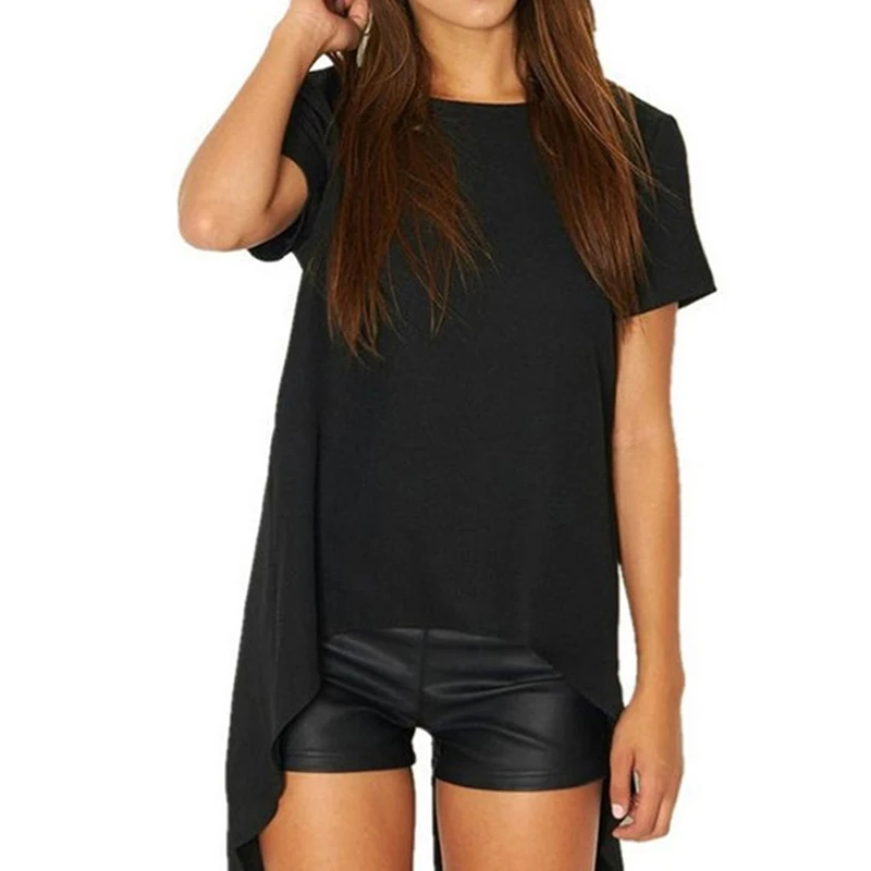 2019 Summer Solid Color Women T-shirt Sexy High Slits Back Casual Women Tops Loose T-shirt Female
2019 Summer Solid Color Women T-shirt Sexy High Slits Back Casual Women Tops Loose T-shirt Female