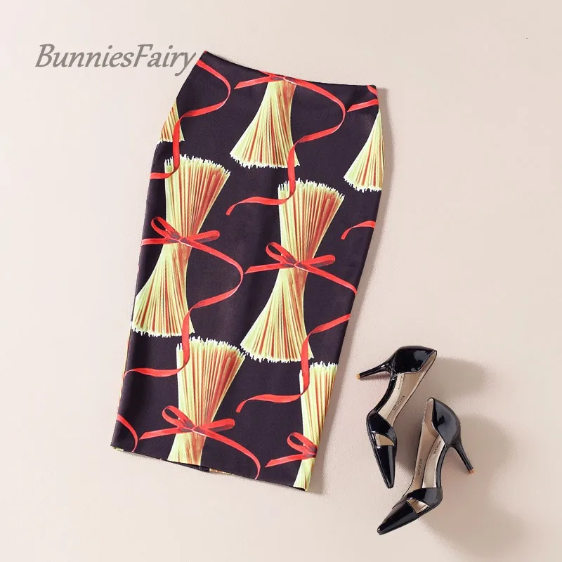 BunniesFairy 2017 Summer New Runway Design Elegant Chic Pasta Print High Waist Bodycon Long Pencil Skirt Falda Jupe Femme Tube
BunniesFairy 2017 Summer New Runway Design Elegant Chic Pasta Print High Waist Bodycon Long Pencil Skirt Falda Jupe Femme Tube