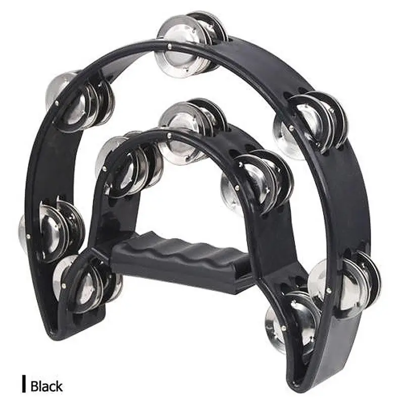 Double Half Moon Tambourine Percussion Drum Plastic Handle Red Metal Jingle - Black
Double Half Moon Tambourine Percussion Drum Plastic Handle Red Metal Jingle - Black