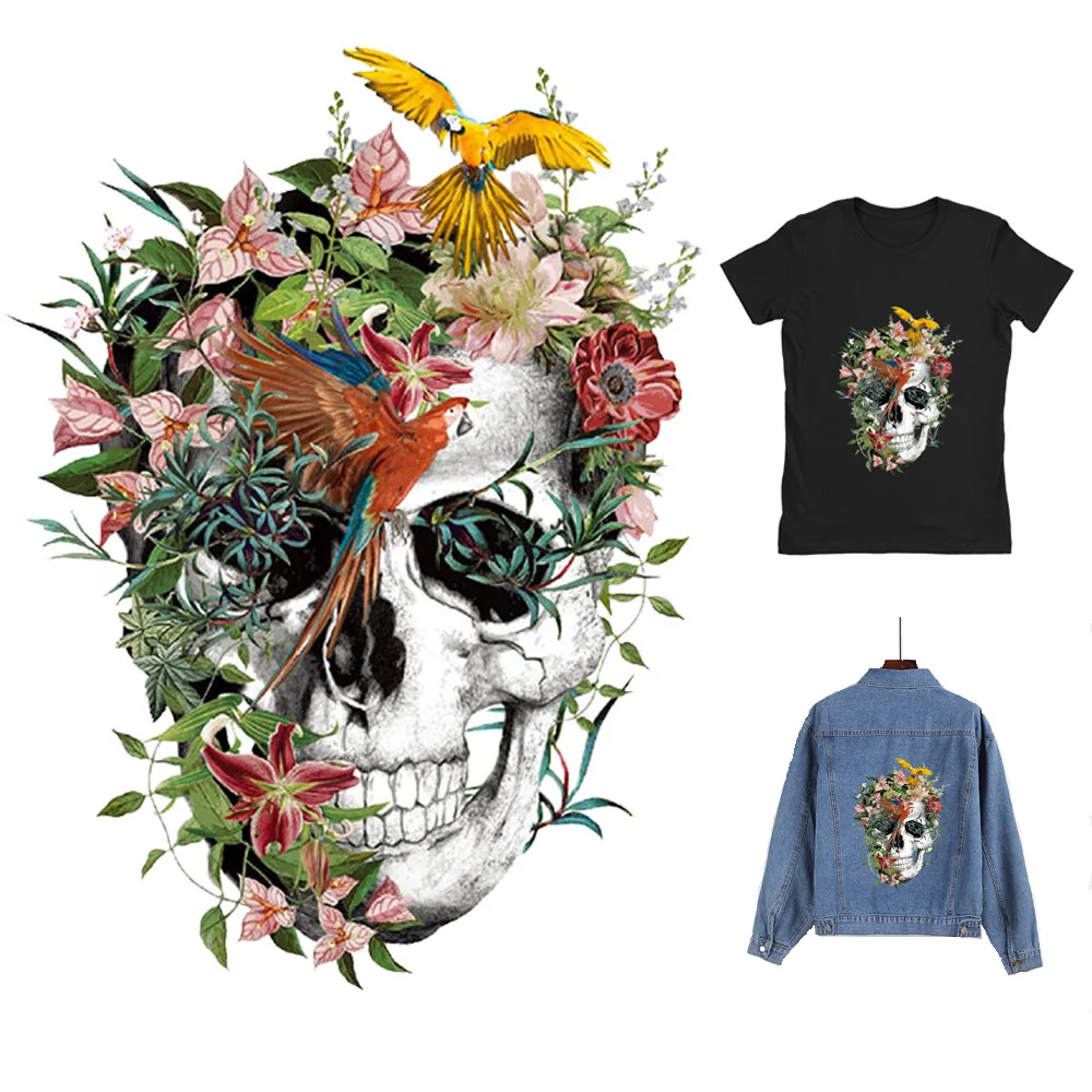 Flower Skull Iron-On Transfers Punk Heat Transfers PVC Patch For Clothes Summer Style Thermal Transfer Hot Vinyl Iron Stickers
Flower Skull Iron-On Transfers Punk Heat Transfers PVC Patch For Clothes Summer Style Thermal Transfer Hot Vinyl Iron Stickers