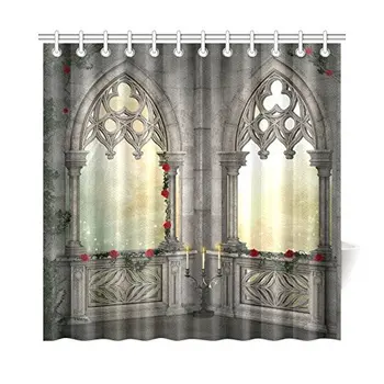 Gothic Decor Vintage Ottoman Palace Balcony for Sultans with Red Rose Flowers Ivy Terrace Fabric Bathroom Shower Curtain
Gothic Decor Vintage Ottoman Palace Balcony for Sultans with Red Rose Flowers Ivy Terrace Fabric Bathroom Shower Curtain