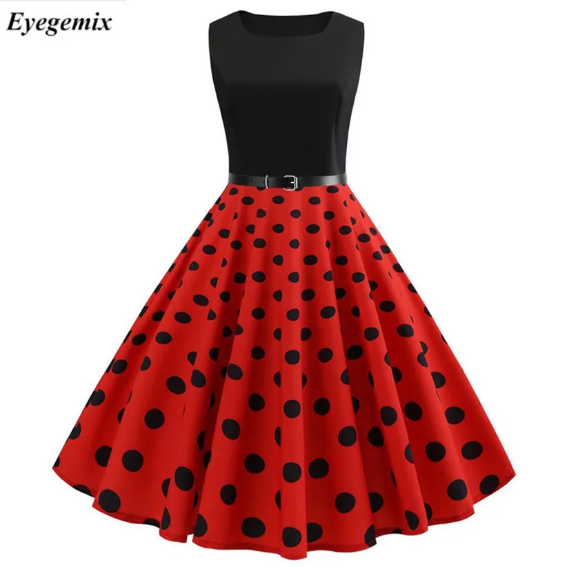 2019 Red Polka Dot Dress Women Sleeveless Big Swing 60s 50s Rockabilly Robe Vintage Dress Pin Up Party Summer Dresses with Belt
2019 Red Polka Dot Dress Women Sleeveless Big Swing 60s 50s Rockabilly Robe Vintage Dress Pin Up Party Summer Dresses with Belt