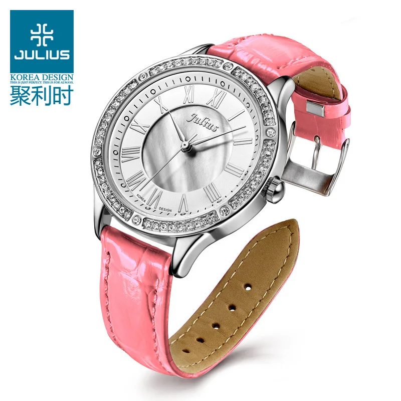 Quartz Watch Luxury Fashion Women JULIUS Relogio Feminino Bayan Kol Saati Fashion Casual Leather Rhinestone Shell Dial Gift Box
Quartz Watch Luxury Fashion Women JULIUS Relogio Feminino Bayan Kol Saati Fashion Casual Leather Rhinestone Shell Dial Gift Box