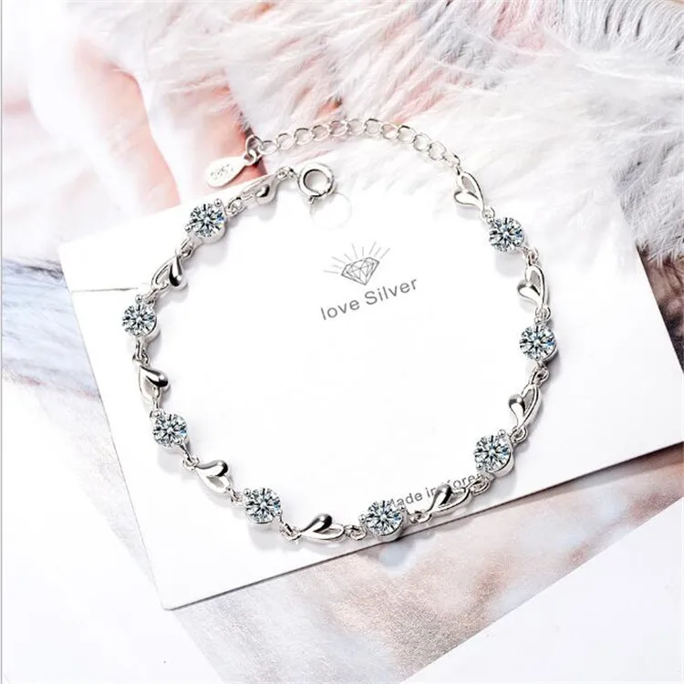 LULU-PIG 925 sterling silver heart-shaped bracelet female Korean version personality small fresh zircon hand ornaments SL113
LULU-PIG 925 sterling silver heart-shaped bracelet female Korean version personality small fresh zircon hand ornaments SL113