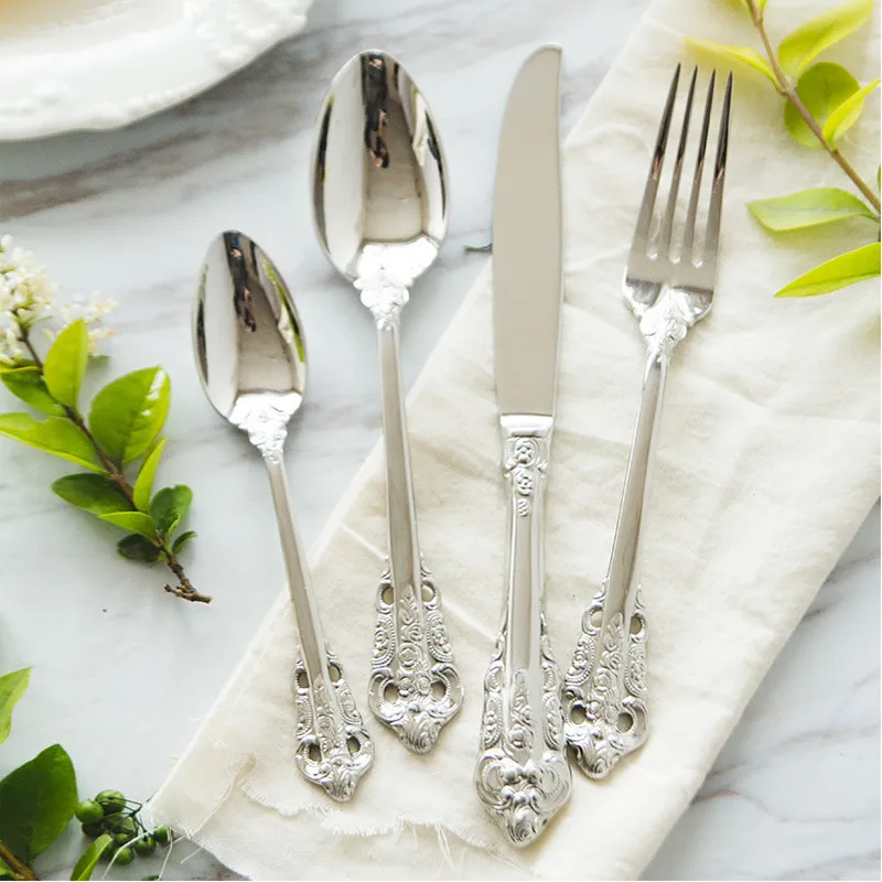 European Style Elegant Main Knife Court Style Sharp Scoop Hpllow Out Stainless Steel Dinnerware Set Dinner Fork 24pcs/ set
European Style Elegant Main Knife Court Style Sharp Scoop Hpllow Out Stainless Steel Dinnerware Set Dinner Fork 24pcs/ set