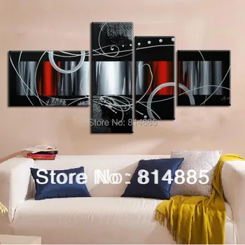 Black and Silver Color 4PCS Handmade Modern Abstract Oil Painting On Canvas Wall Art ,Top Home Decoration JYJHS030
Black and Silver Color 4PCS Handmade Modern Abstract Oil Painting On Canvas Wall Art ,Top Home Decoration JYJHS030